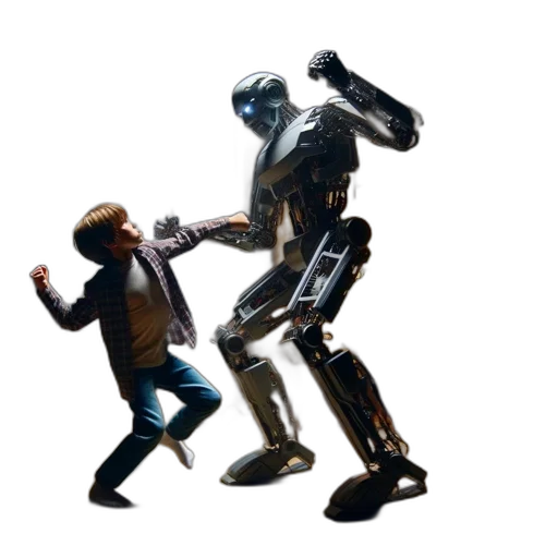 robot, concept art, 3d render, cyberpunk transparent PNG cut-out
