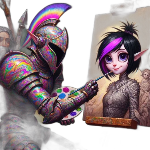 fantasy art, concept art, comic book art, 3d render transparent PNG cut-out