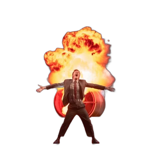 jacket, concept art, fire, man transparent PNG cut-out