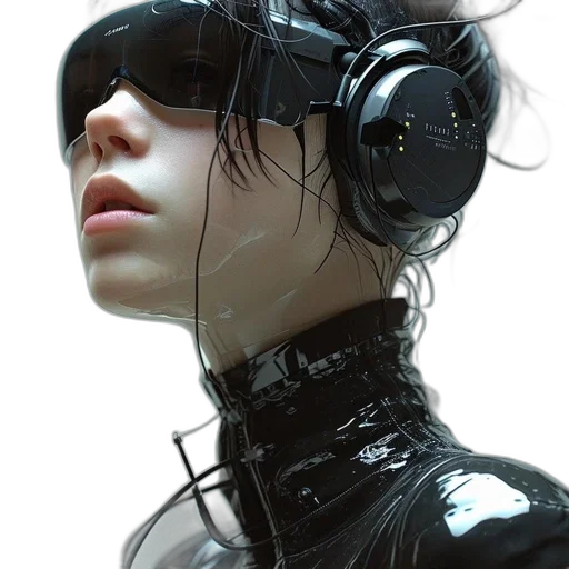 robot, mask, face, cyberpunk transparent PNG cut-out