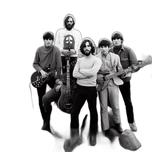 six, men, presumably, forming transparent PNG cut-out