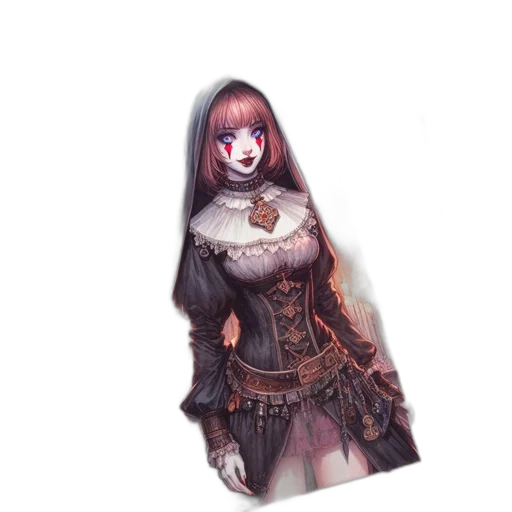 dress, staff, weapon, mask transparent PNG cut-out