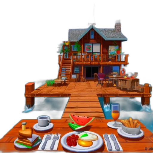 food, furniture, 3d render, photorealistic transparent PNG cut-out
