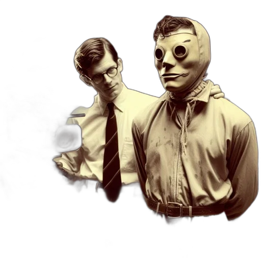 mask, jacket, face, staff transparent PNG cut-out