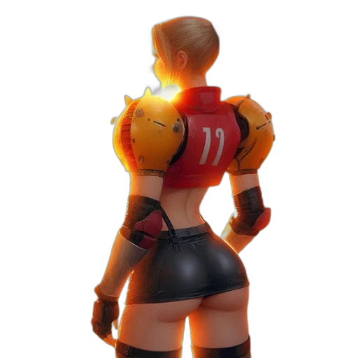 robot, dress, jacket, weapon transparent PNG cut-out