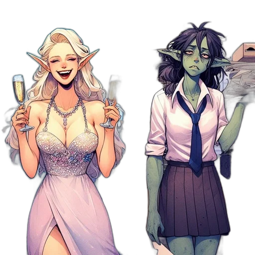concept art, fantasy art, comic book art, watercolor transparent PNG cut-out