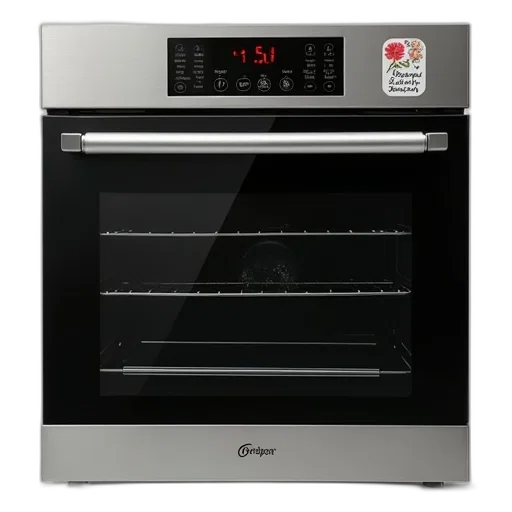 sleek, stainless, steel, oven transparent PNG cut-out