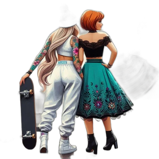 dress, concept art, comic book art, fantasy art transparent PNG cut-out