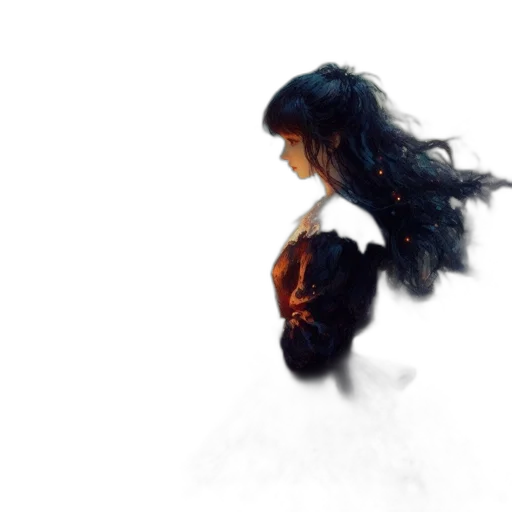 dress, hair, dragon, creature transparent PNG cut-out