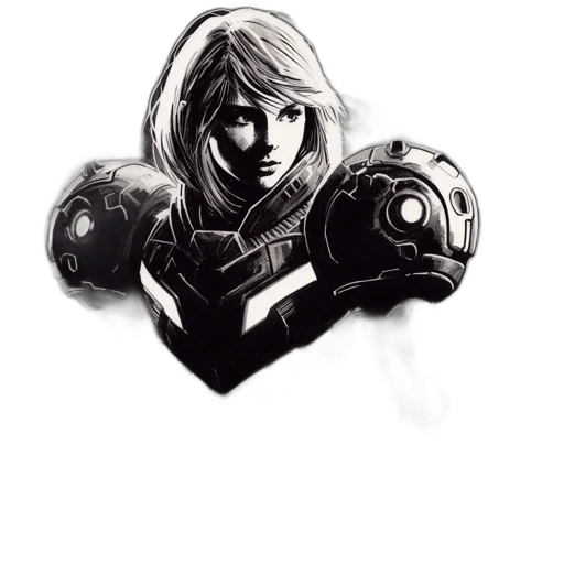 weapon, robot, face, jacket transparent PNG cut-out