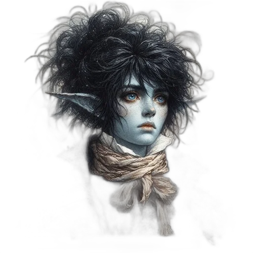 face, mask, hair, staff transparent PNG cut-out