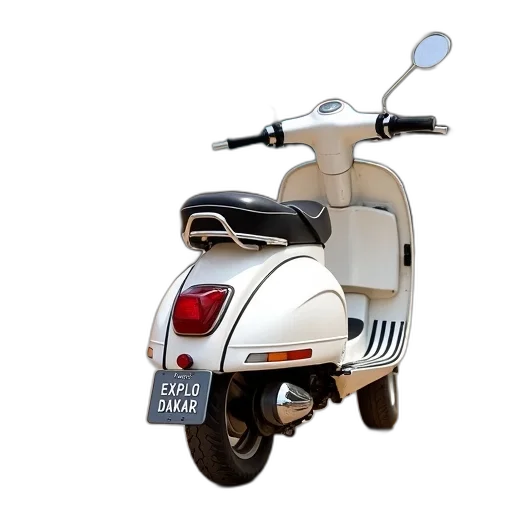3d render, photorealistic, white, scooter transparent PNG cut-out