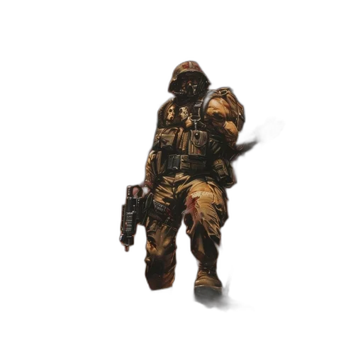 weapon, jacket, staff, robot transparent PNG cut-out