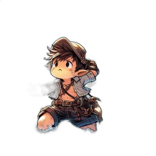 weapon, jacket, pixel art, watercolor transparent PNG cut-out