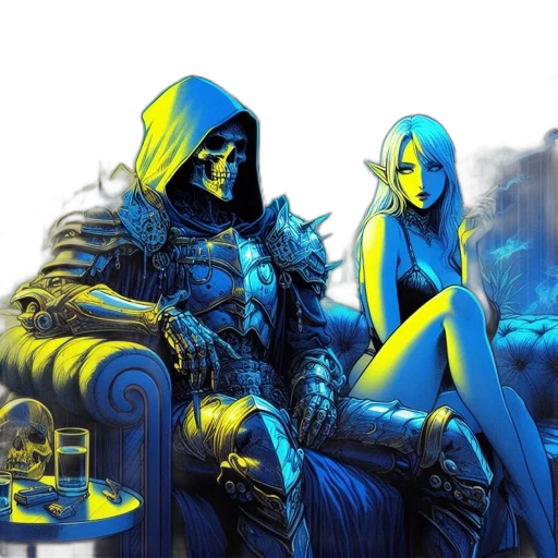 concept art, fantasy art, comic book art, cyberpunk transparent PNG cut-out