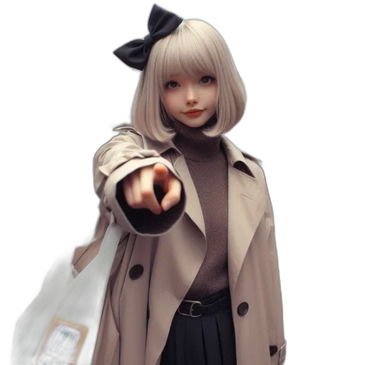 jacket, staff, weapon, 3d render transparent PNG cut-out