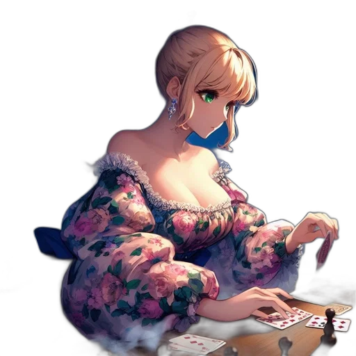 dress, jewelry, face, staff transparent PNG cut-out