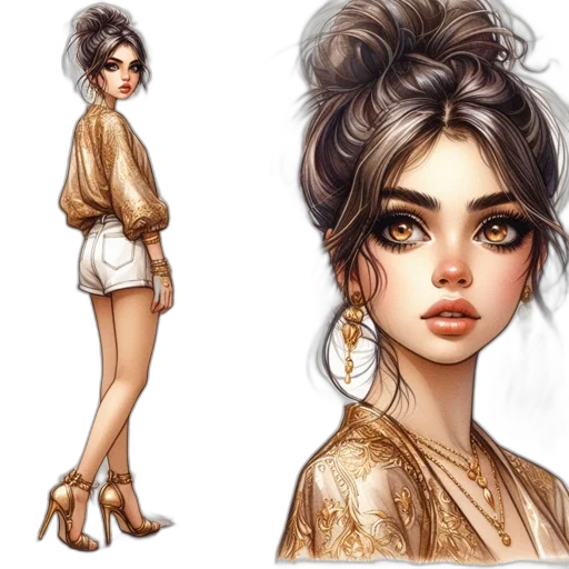 dress, jewelry, concept art, fantasy art transparent PNG cut-out