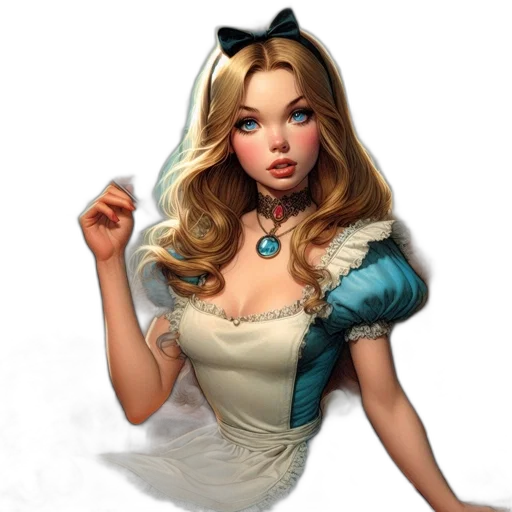 dress, jewelry, fantasy art, 3d render transparent PNG cut-out