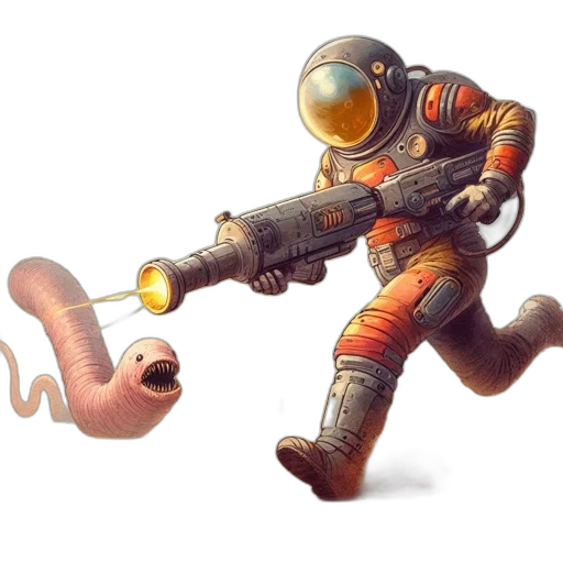 weapon, staff, creature, robot transparent PNG cut-out