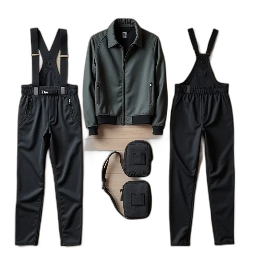 jacket, cyberpunk, concept art, monochrome transparent PNG cut-out