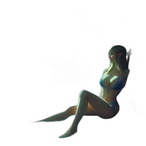 creature, dress, staff, robot transparent PNG cut-out