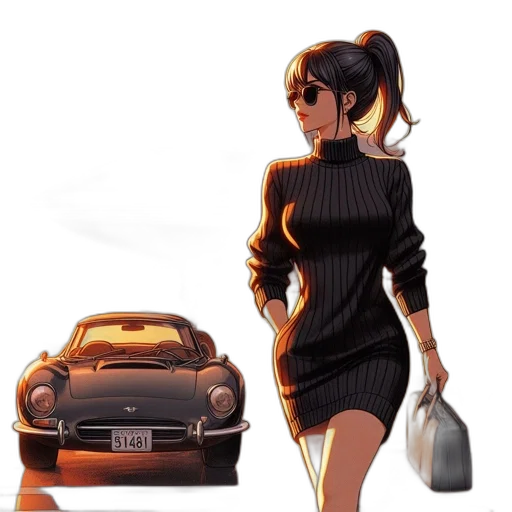 car, dress, concept art, comic book art transparent PNG cut-out