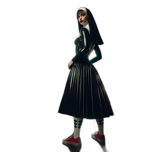 dress, staff, jacket, shoes transparent PNG cut-out