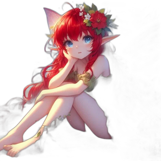 flower, crown, staff, dress transparent PNG cut-out