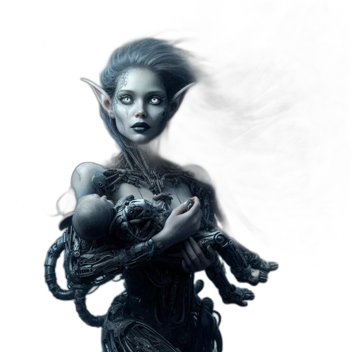 creature, staff, mask, dress transparent PNG cut-out
