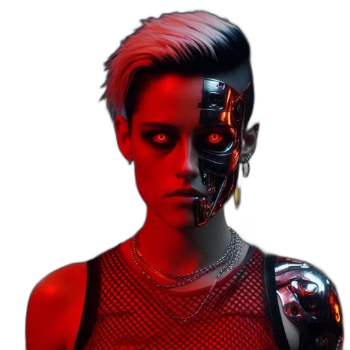 robot, face, mask, cyberpunk transparent PNG cut-out