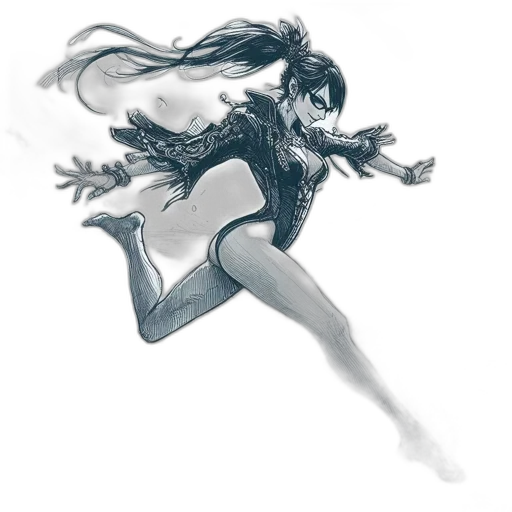 dress, hair, creature, comic book art transparent PNG cut-out