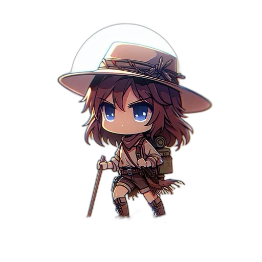 hat, staff, weapon, creature transparent PNG cut-out