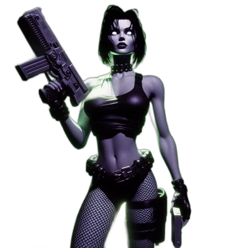 weapon, comic book art, concept art, cyberpunk transparent PNG cut-out