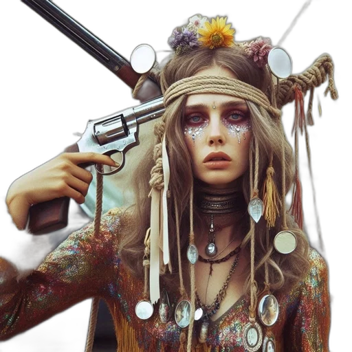 weapon, jewelry, staff, hair transparent PNG cut-out