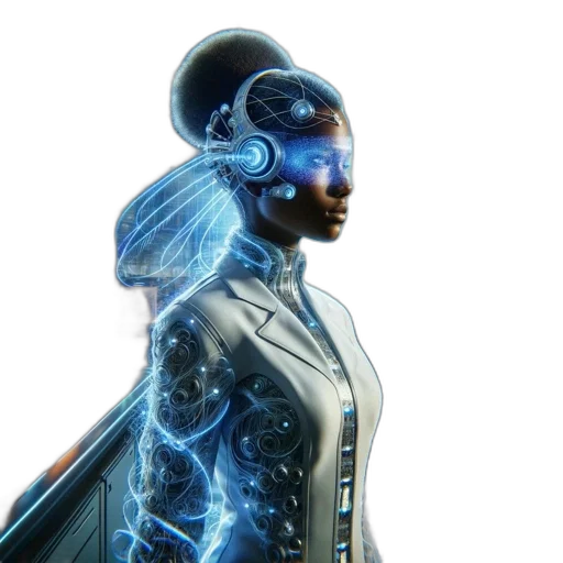 staff, concept art, cyberpunk, fantasy art transparent PNG cut-out