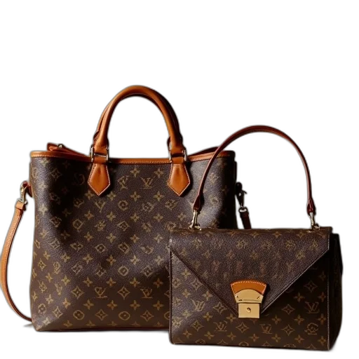 two, louis, vuittier, bags transparent PNG cut-out