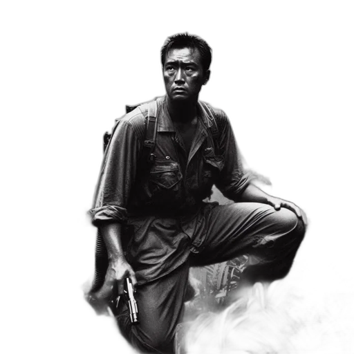 face, staff, photorealistic, comic book art transparent PNG cut-out