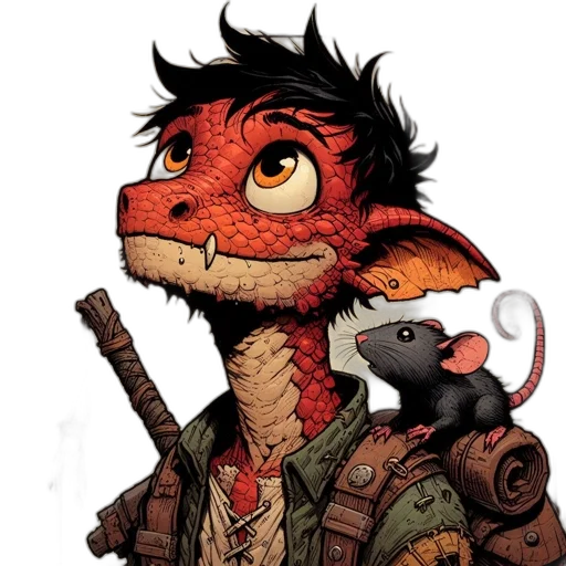 dragon, staff, animal, creature transparent PNG cut-out