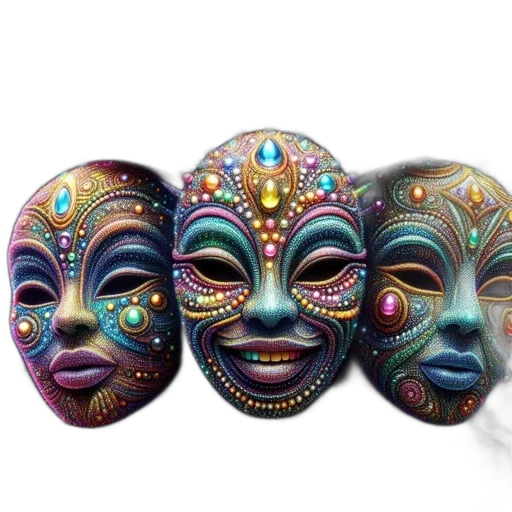 mask, jewelry, face, 3d render transparent PNG cut-out