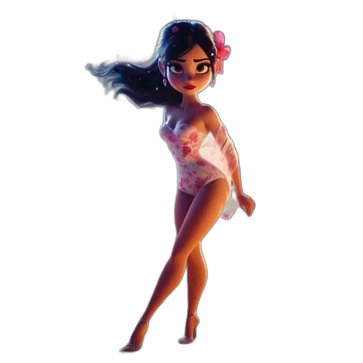 dress, concept art, 3d render, cartoon transparent PNG cut-out