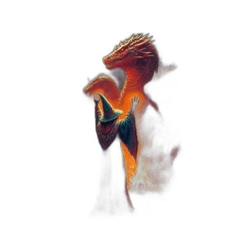 dragon, creature, animal, flower transparent PNG cut-out