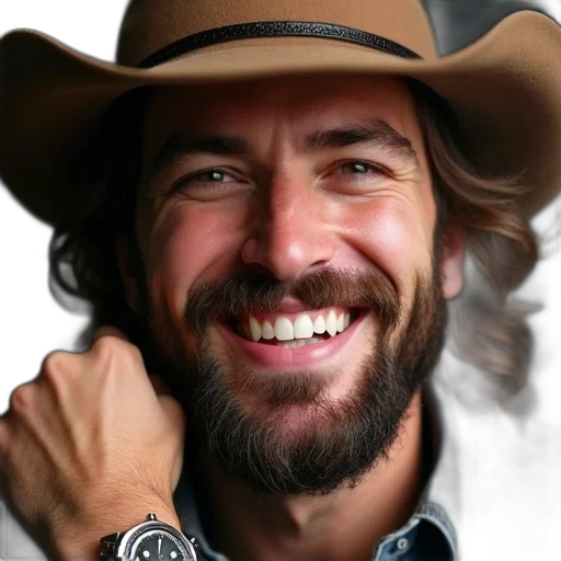 hat, hair, photorealistic, close-up transparent PNG cut-out