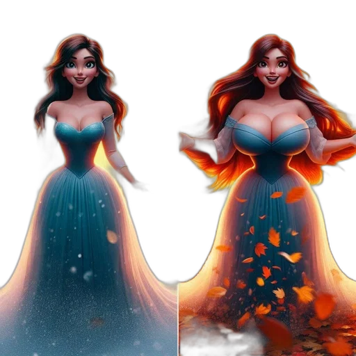 dress, fantasy art, concept art, 3d render transparent PNG cut-out
