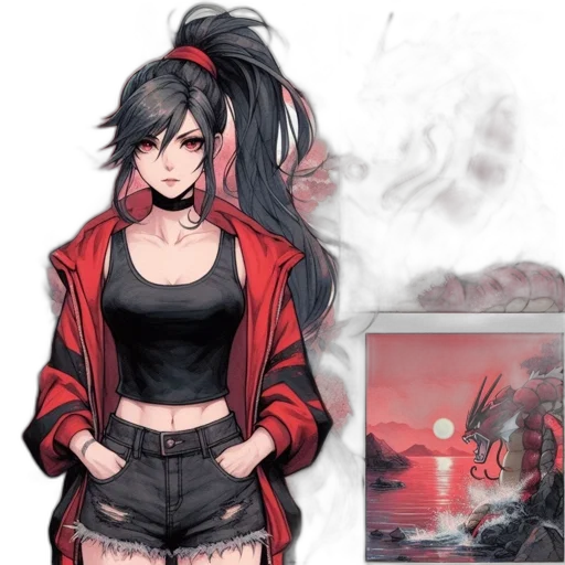 jacket, concept art, anime, cyberpunk transparent PNG cut-out