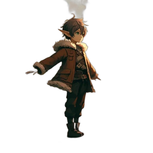 staff, jacket, hat, weapon transparent PNG cut-out