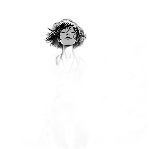 dress, face, creature, hair transparent PNG cut-out