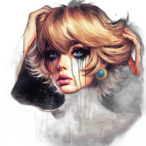face, mask, hair, fantasy art transparent PNG cut-out