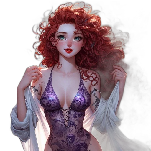dress, fantasy art, concept art, comic book art transparent PNG cut-out