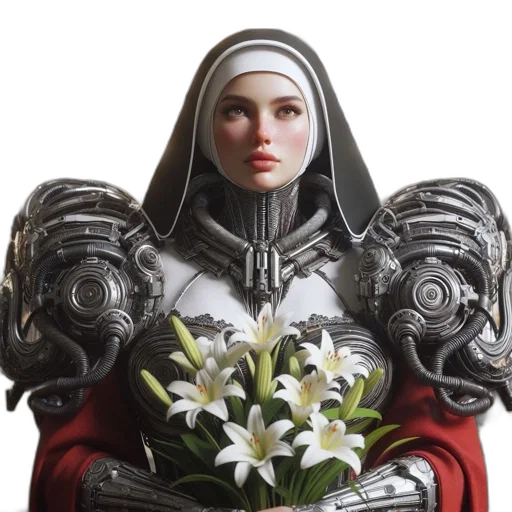 crown, face, flower, concept art transparent PNG cut-out